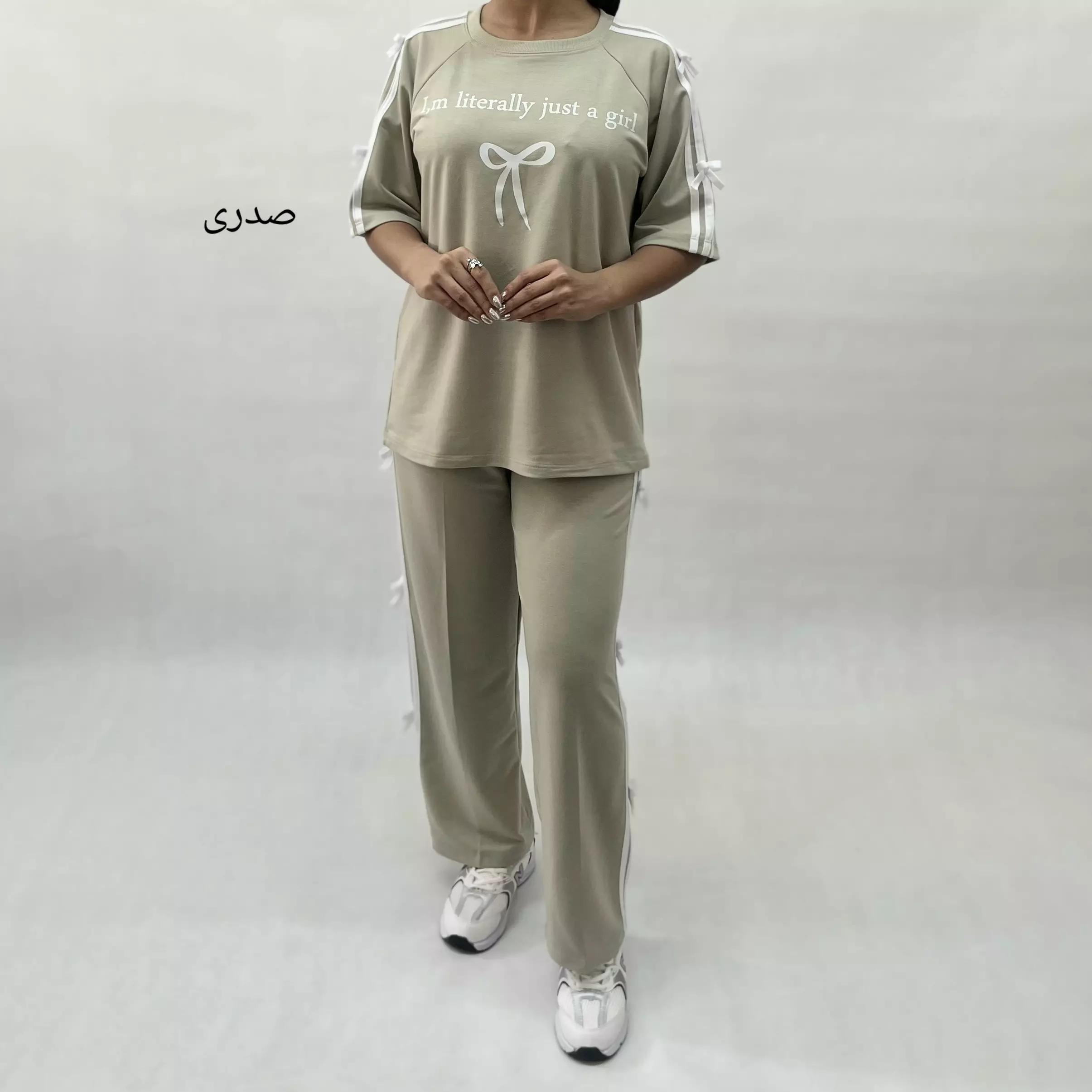 ست تیشرت و شلوار بغل پاپیون 0011544093